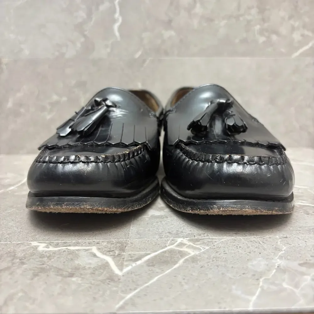 Bass Weejuns Loafers Layton Slip On Penny Tassel Black Leather Loafers 8 EEE